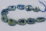 CNG3092 15.5 inches 25*30mm - 35*50mm freeform plated druzy agate beads