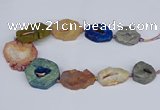 CNG3096 15.5 inches 25*30mm - 35*50mm freeform plated druzy agate beads