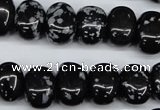 CNG31 15.5 inches 11*15mm nuggets snowflake obsidian gemstone beads