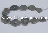 CNG3100 15.5 inches 25*30mm - 35*50mm freeform plated druzy agate beads