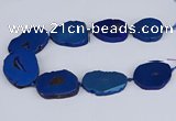 CNG3103 15.5 inches 25*30mm - 35*50mm freeform plated druzy agate beads