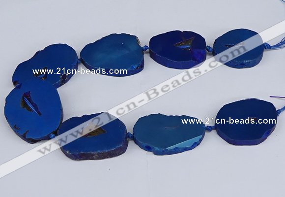 CNG3103 15.5 inches 25*30mm - 35*50mm freeform plated druzy agate beads