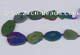 CNG3104 15.5 inches 25*30mm - 35*50mm freeform plated druzy agate beads