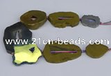 CNG3106 15.5 inches 25*30mm - 35*50mm freeform plated druzy agate beads