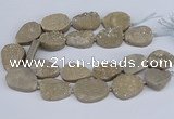 CNG3141 15.5 inches 22*30mm - 28*40mm freeform plated druzy agate beads