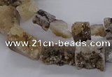 CNG3151 15.5 inche 8*15mm - 11*20mm freeform plated druzy agate beads