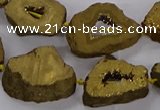 CNG3162 15.5 inches 13*18mm - 18*25mm freeform plated druzy agate beads