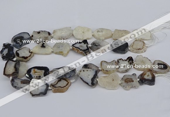 CNG3167 15.5 inches 15*20mm - 25*30mm freeform druzy agate beads