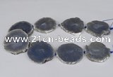 CNG3186 15.5 inches 40*45mm - 45*55mm freeform plated druzy agate beads