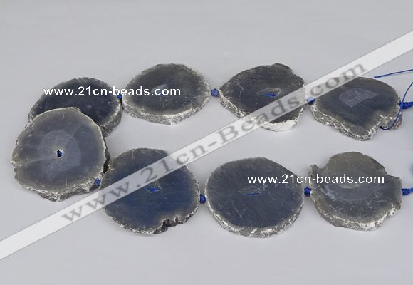 CNG3186 15.5 inches 40*45mm - 45*55mm freeform plated druzy agate beads