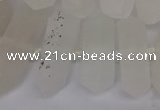 CNG3198 10*25mm - 16*40mm faceted nuggets matte white crystal beads