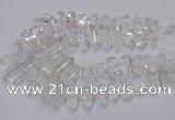 CNG3200 10*25mm - 12*45mm faceted nuggets white crystal beads