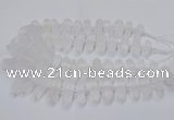 CNG3208 10*25mm - 12*45mm faceted nuggets matte white crystal beads