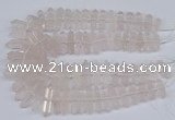 CNG3217 10*25mm - 12*50mm faceted nuggets rose quartz beads