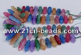 CNG3228 10*25mm - 12*50mm faceted nuggets agate beads