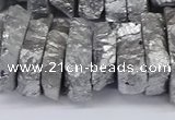 CNG3236 15.5 inches 20*25mm - 25*30mm nuggets plated white crystal beads