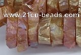 CNG3238 15.5 inches 20*25mm - 25*30mm nuggets plated white crystal beads
