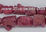 CNG3252 15.5 inches 8*15mm - 11*20mm freeform plated druzy agate beads