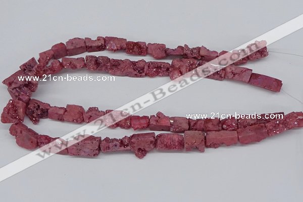 CNG3252 15.5 inches 8*15mm - 11*20mm freeform plated druzy agate beads