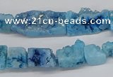 CNG3253 15.5 inches 8*15mm - 11*20mm freeform plated druzy agate beads