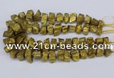 CNG3267 10*15mm - 20*30mm nuggets plated white crystal beads