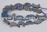 CNG3309 20*30mm - 30*45mm freeform plated druzy agate beads