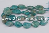 CNG3315 25*30mm - 30*45mm faceted freeform amazonite beads