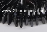 CNG3318 15.5 inches 8*12mm - 15*20mm freeform black agate beads