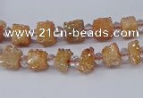 CNG3321 15.5 inches 4*6mm - 8*10mm nuggets plated druzy agate beads