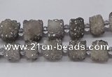 CNG3335 15.5 inches 6*8mm - 10*14mm nuggets plated druzy agate beads