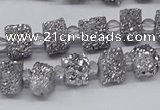 CNG3336 15.5 inches 6*8mm - 10*14mm nuggets plated druzy agate beads