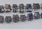 CNG3339 15.5 inches 6*8mm - 10*14mm nuggets plated druzy agate beads