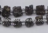 CNG3342 15.5 inches 6*8mm - 10*14mm nuggets plated druzy agate beads