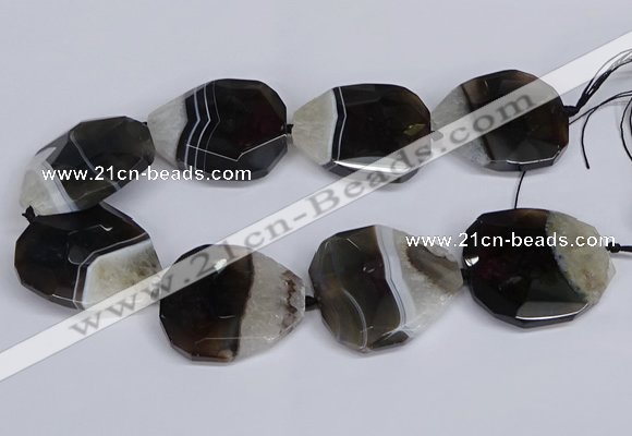 CNG3344 15.5 inches 40*45mm - 45*50mm faceted freeform agate beads