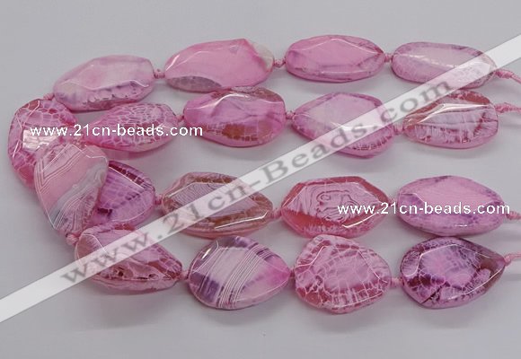 CNG3360 15.5 inches 30*35mm - 35*45mm faceted freeform agate beads