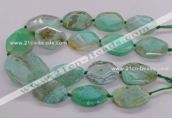 CNG3362 15.5 inches 30*35mm - 35*45mm faceted freeform agate beads