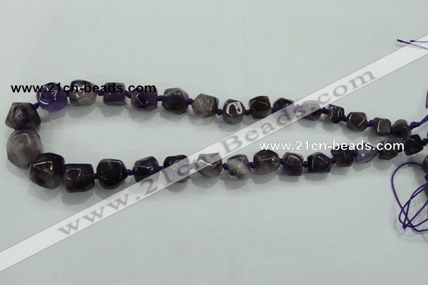 CNG337 15.5 inches 8*10mm - 15*18mm faceted nuggets amethyst beads