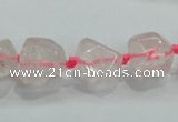 CNG339 15.5 inches 8*10mm - 15*18mm faceted nuggets rose quartz beads