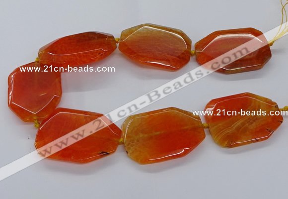 CNG3410 15.5 inches 38*50mm - 40*55mm faceted freeform agate beads