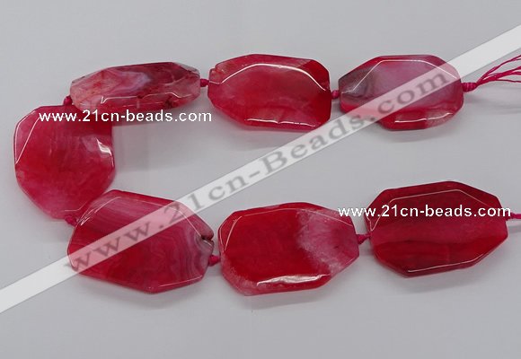 CNG3411 15.5 inches 38*50mm - 40*55mm faceted freeform agate beads