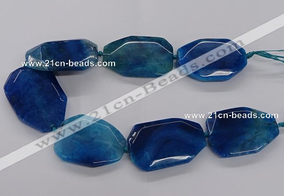 CNG3412 15.5 inches 38*50mm - 40*55mm faceted freeform agate beads