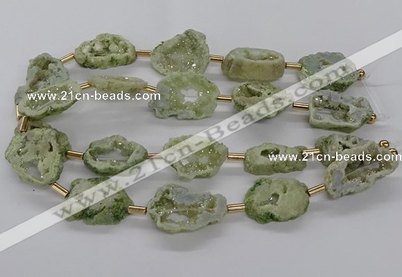 CNG3415 15.5 inches 18*25mm - 30*35mm freeform plated druzy agate beads