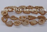 CNG3417 15.5 inches 18*25mm - 30*35mm freeform plated druzy agate beads