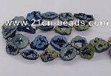 CNG3418 15.5 inches 18*25mm - 30*35mm freeform plated druzy agate beads