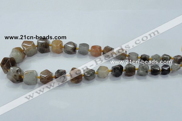 CNG342 15.5 inches 8*10mm - 15*18mm faceted nuggets colorfull-phantom beads