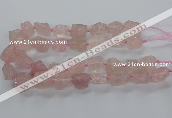 CNG3422 15.5 inches 15*20mm - 20*30mm nuggets rose quartz beads