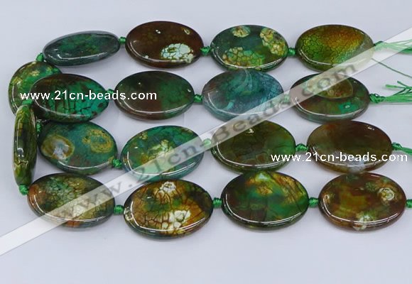 CNG3454 15.5 inches 30*40mm oval dragon veins agate beads