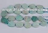 CNG3469 15.5 inches 20*25mm - 30*35mm freeform amazonite beads