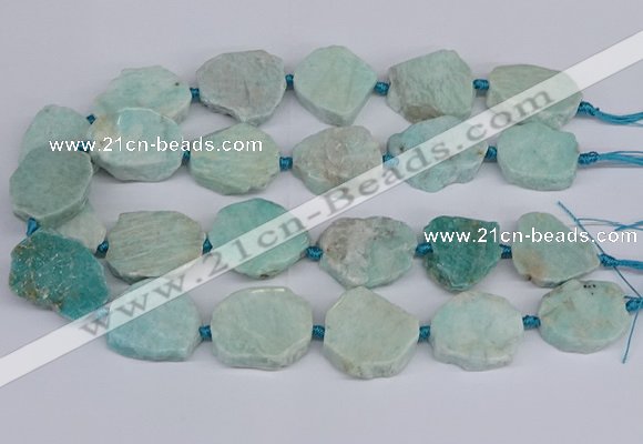 CNG3469 15.5 inches 20*25mm - 30*35mm freeform amazonite beads