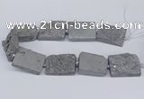 CNG3474 15.5 inches 30*40mm freeform plated druzy agate beads